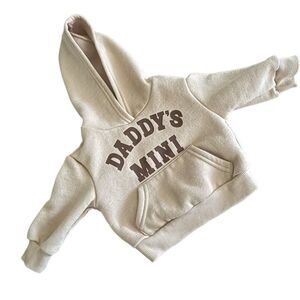 Cozy Cub Brown Daddy’s Mini Neutral Fleece Lined Pullover Hoodie Size 1-3 Months
